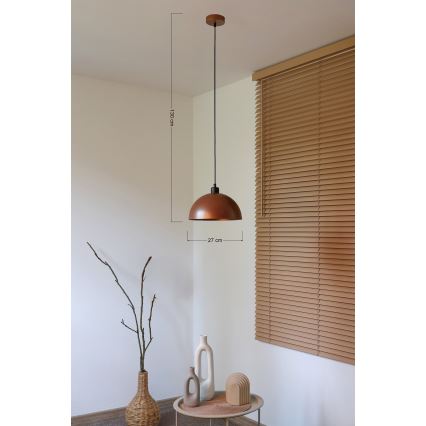 Duolla - Lampa wisząca na lince IRONLINE 1xE27/15W/230V Ø 27 cm miedziany/czarny