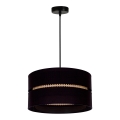 Duolla - Lampa wisząca na linkach DUO 1xE27/15W/230V śr. 40 cm czarna/rattan
