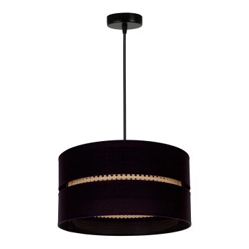 Duolla - Lampa wisząca na linkach DUO 1xE27/15W/230V śr. 40 cm czarna/rattan