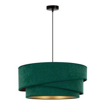 Duolla - Lampa wisząca na linkę KOBO 1xE27/15W/230V śr. 45 cm zielono-złota