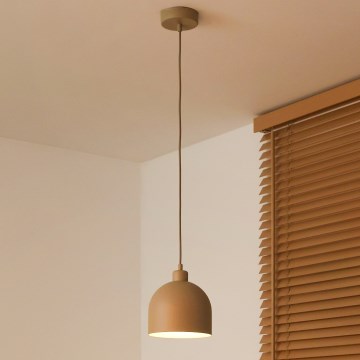 Duolla - Lampa wisząca na przewodzie IRONLINE 1xE27/15W/230V śr. 17 cm beżowa