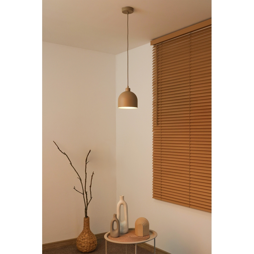 Duolla - Lampa wisząca na przewodzie IRONLINE 1xE27/15W/230V śr. 17 cm beżowa