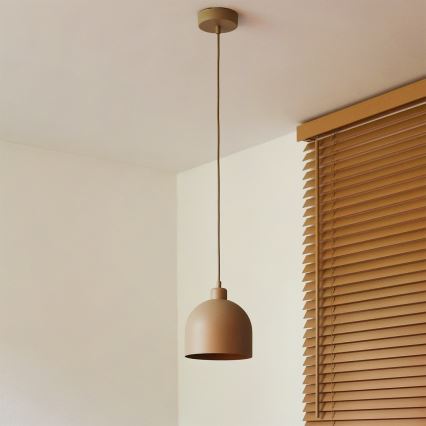 Duolla - Lampa wisząca na przewodzie IRONLINE 1xE27/15W/230V śr. 17 cm beżowa
