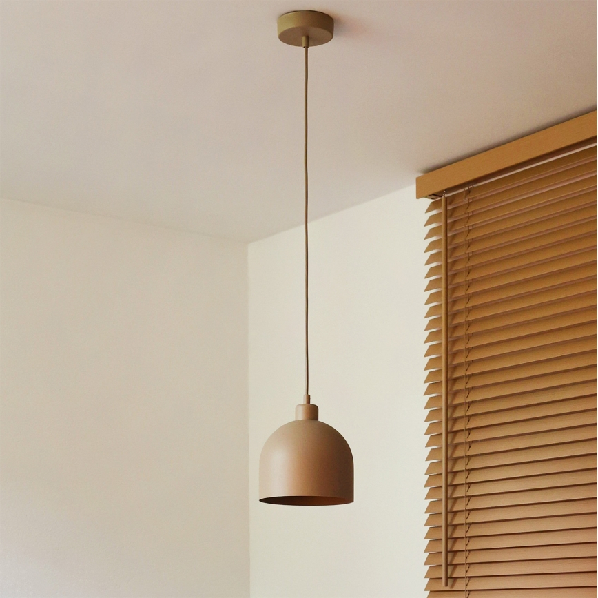 Duolla - Lampa wisząca na przewodzie IRONLINE 1xE27/15W/230V śr. 17 cm beżowa