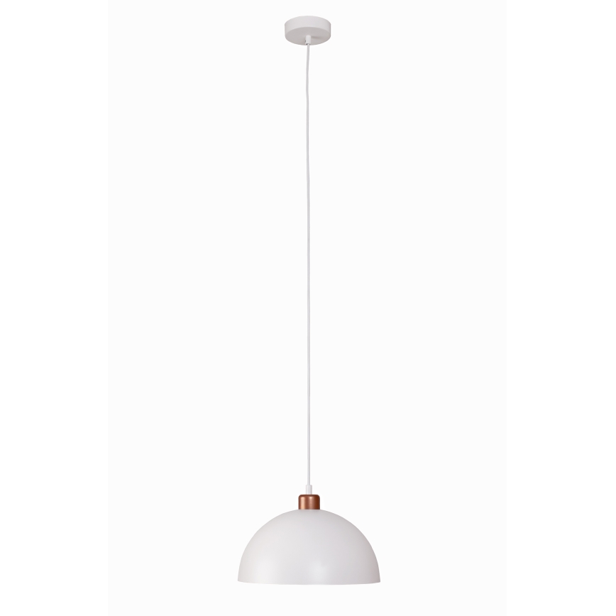Duolla - Lampa wisząca na przewodzie IRONLINE 1xE27/15W/230V śr. 27 cm biała/miedziana
