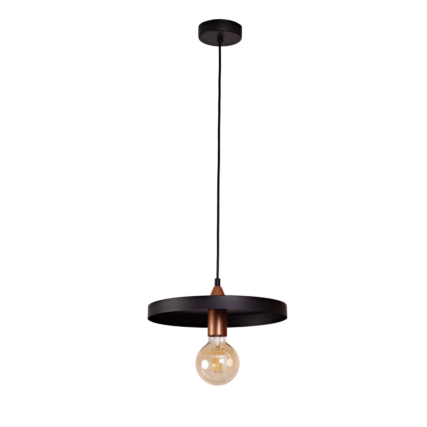 Duolla - Lampa wisząca na przewodzie IRONLINE 1xE27/15W/230V śr. 30 cm czarna/miedziana