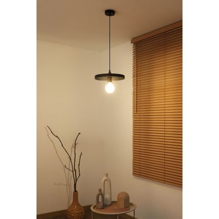 Duolla - Lampa wisząca na przewodzie IRONLINE 1xE27/15W/230V śr. 30 cm czarna/miedziana
