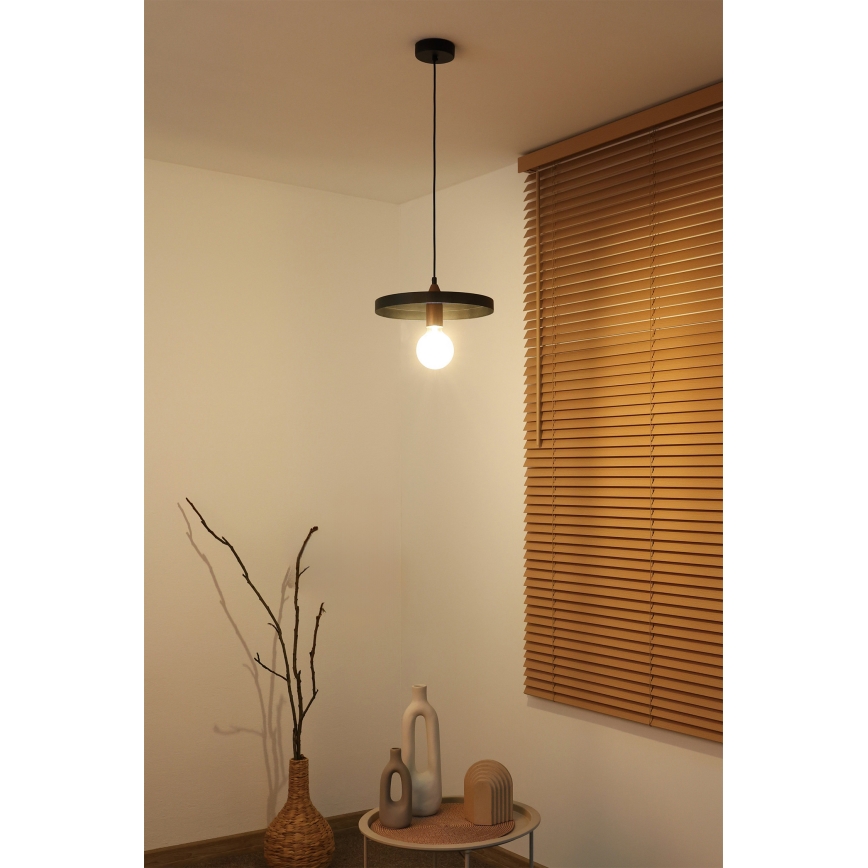 Duolla - Lampa wisząca na przewodzie IRONLINE 1xE27/15W/230V śr. 30 cm czarna/miedziana