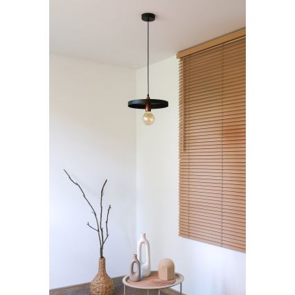 Duolla - Lampa wisząca na przewodzie IRONLINE 1xE27/15W/230V śr. 30 cm czarna/miedziana