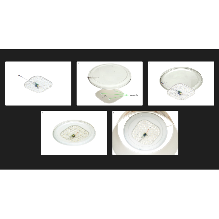 Duolla - LED Plafon CORTINA LED/26W/230V śr. 45 cm 4000K brązowy