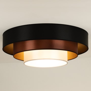 Duolla - LED Plafon LUNETA LED/26W/230V śr. 60 cm 4000K czarny/miedź/białe