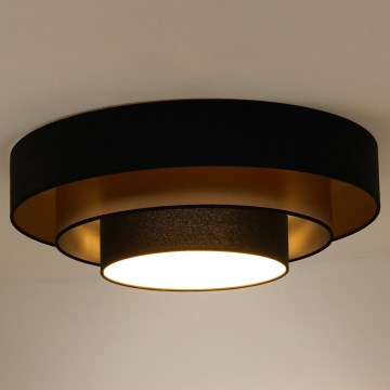 Duolla - LED Plafon LUNETA LED/26W/230V śr. 60 cm 4000K czarny/złoty