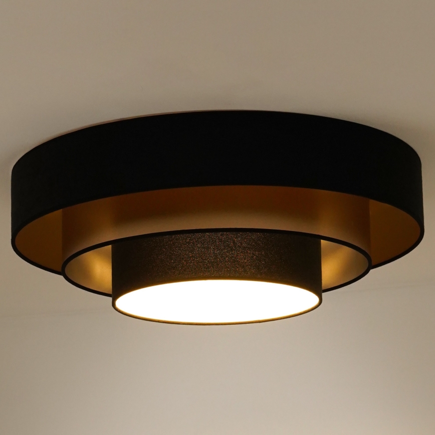 Duolla - LED Plafon LUNETA LED/26W/230V śr. 60 cm 4000K czarny/złoty