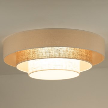 Duolla - LED Plafon LUNETA LED/26W/230V śr. 60 cm 4000K rattan/beżowy/brązowy