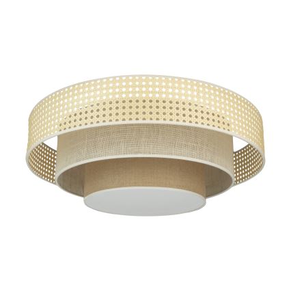 Duolla - LED Plafon LUNETA LED/26W/230V śr. 60 cm 4000K rattan/beżowy/brązowy