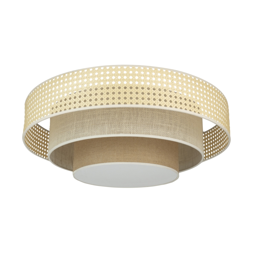 Duolla - LED Plafon LUNETA LED/26W/230V śr. 60 cm 4000K rattan/beżowy/brązowy