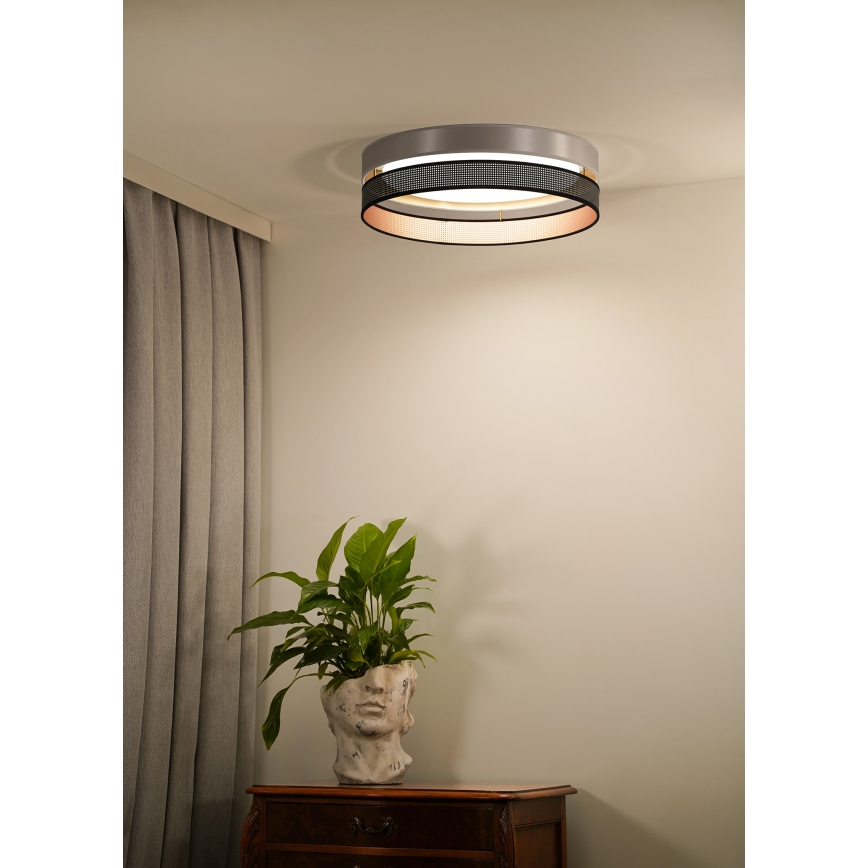 Duolla - LED Plafon ROLLER DUO SHINY LED/24W/230V śr. 45 cm srebrny/czarny