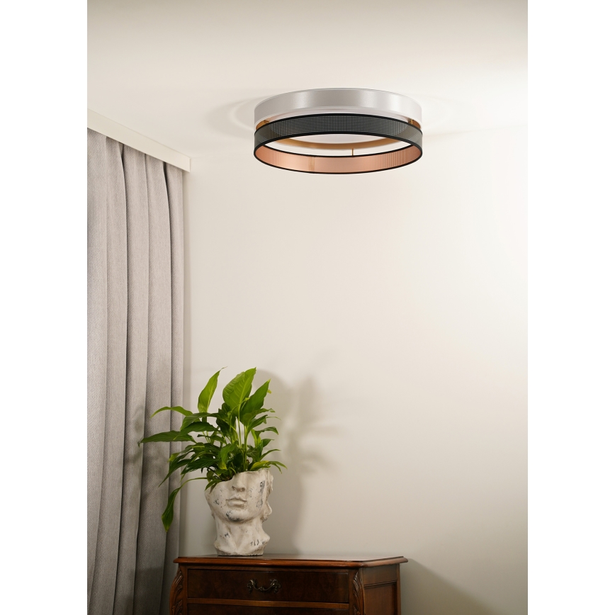 Duolla - LED Plafon ROLLER DUO SHINY LED/24W/230V śr. 45 cm srebrny/czarny