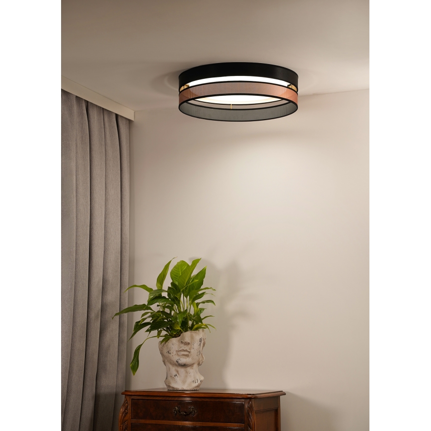 Duolla - LED Plafon ROLLER DUO SHINY LED/24W/230V śr. 45 cm czarny/miedziany