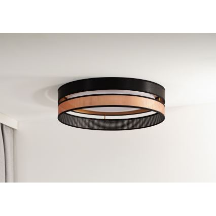 Duolla - LED Plafon ROLLER DUO SHINY LED/24W/230V śr. 45 cm czarny/miedziany