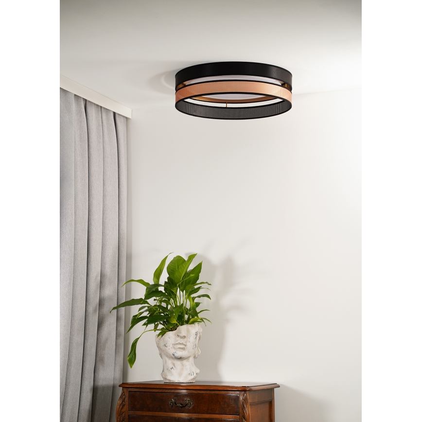 Duolla - LED Plafon ROLLER DUO SHINY LED/24W/230V śr. 45 cm czarny/miedziany