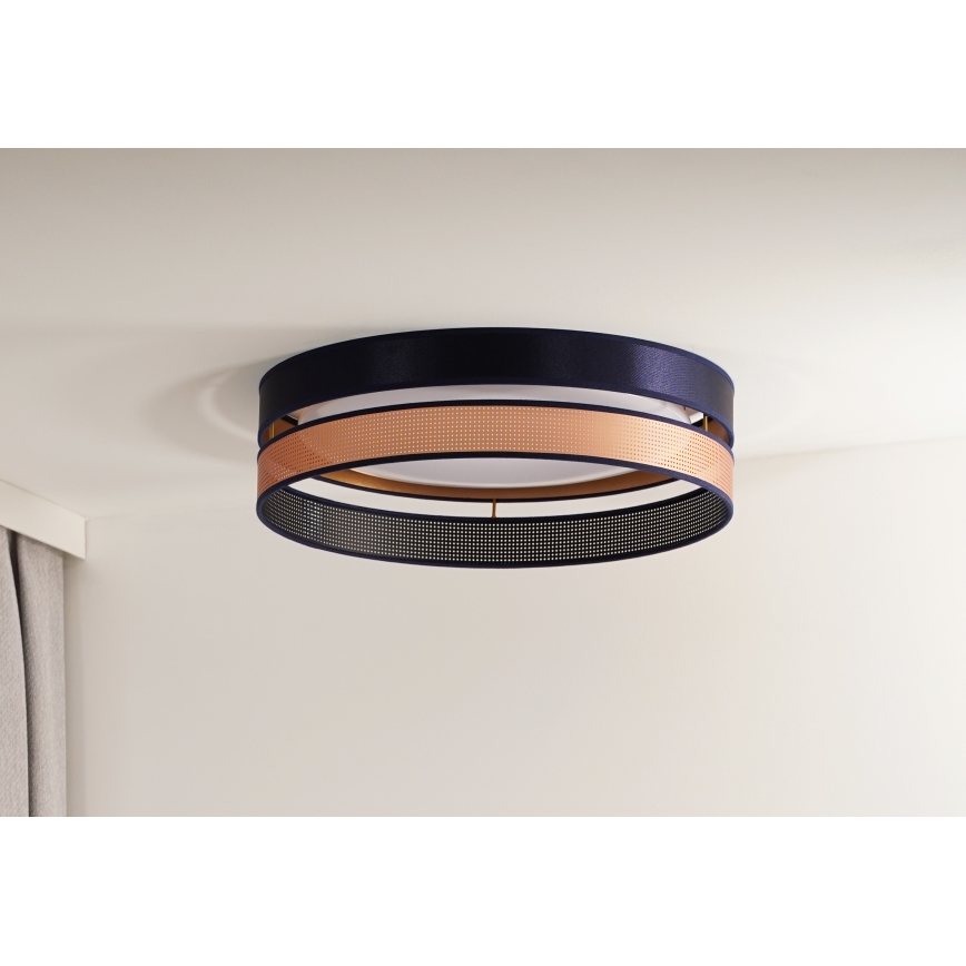 Duolla - LED Plafon ROLLER DUO SHINY LED/24W/230V śr. 45 cm niebieski/miedziany