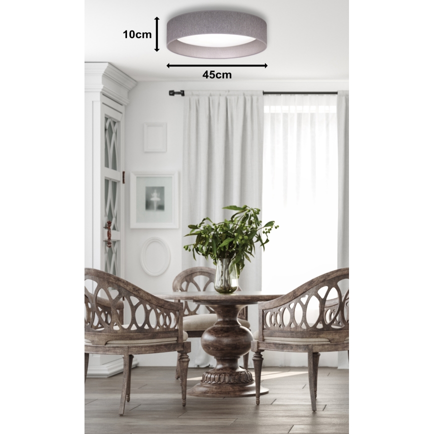 Duolla - LED Plafon ROLLER LED/24W/230V ciemny śr. 45 cm szary