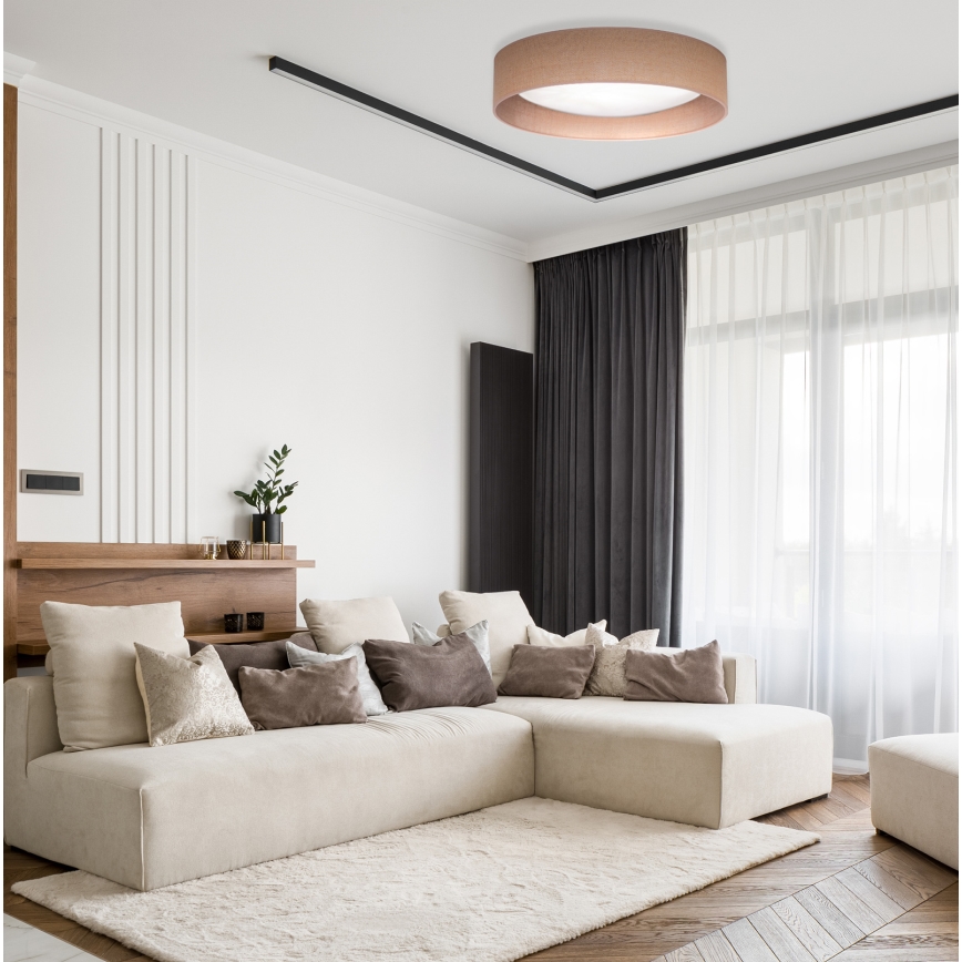 Duolla - LED Plafon ROLLER LED/24W/230V jasny śr. 45 cm brązowy