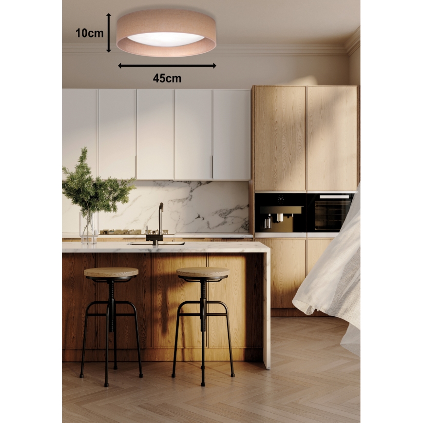 Duolla - LED Plafon ROLLER LED/24W/230V jasny śr. 45 cm brązowy