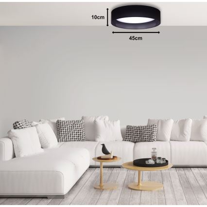 Duolla - LED Plafon ROLLER LED/24W/230V śr. 45 cm czarny