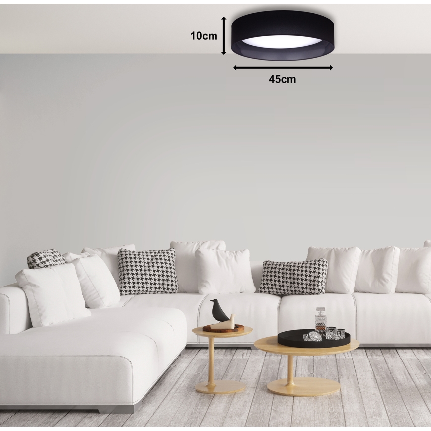 Duolla - LED Plafon ROLLER LED/24W/230V śr. 45 cm czarny