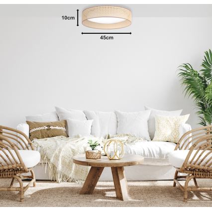 Duolla - LED Plafon ROLLER LED/24W/230V śr. 45 cm rattan