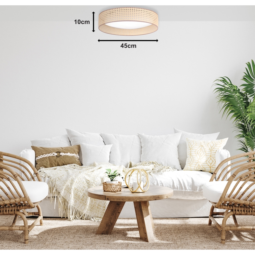 Duolla - LED Plafon ROLLER LED/24W/230V śr. 45 cm rattan