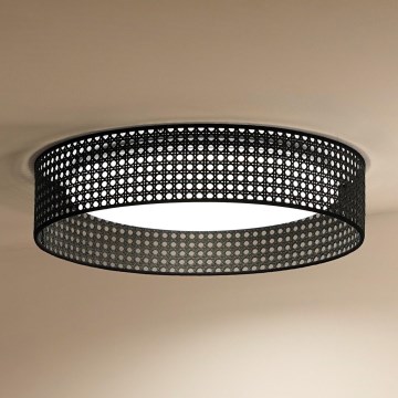 Duolla - LED Plafon ROLLER RATTAN LED/24W/230V śr. 45 cm czarny