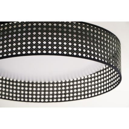 Duolla - LED Plafon ROLLER RATTAN LED/24W/230V śr. 45 cm czarny