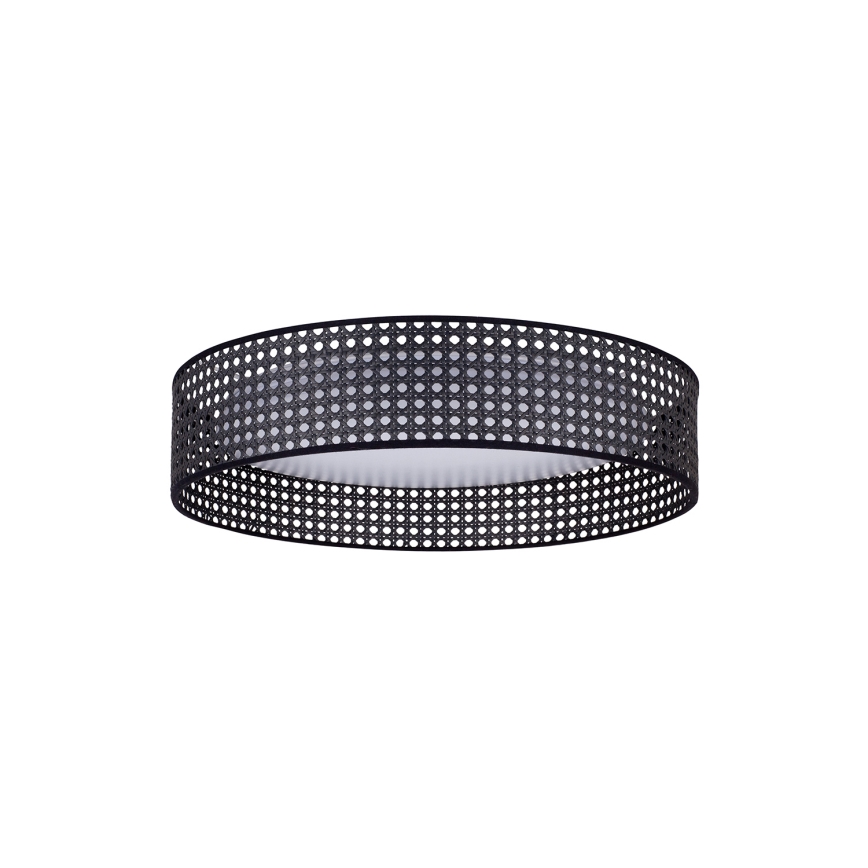 Duolla - LED Plafon ROLLER RATTAN LED/24W/230V śr. 45 cm czarny