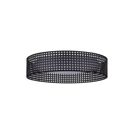 Duolla - LED Plafon ROLLER RATTAN LED/24W/230V śr. 45 cm czarny