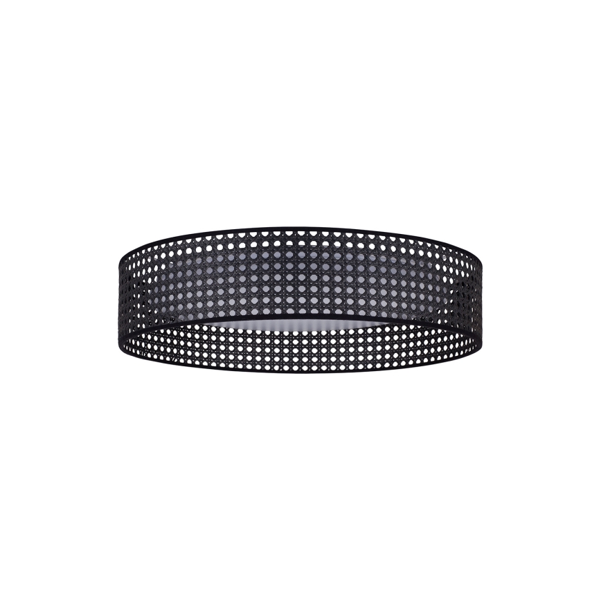 Duolla - LED Plafon ROLLER RATTAN LED/24W/230V śr. 45 cm czarny