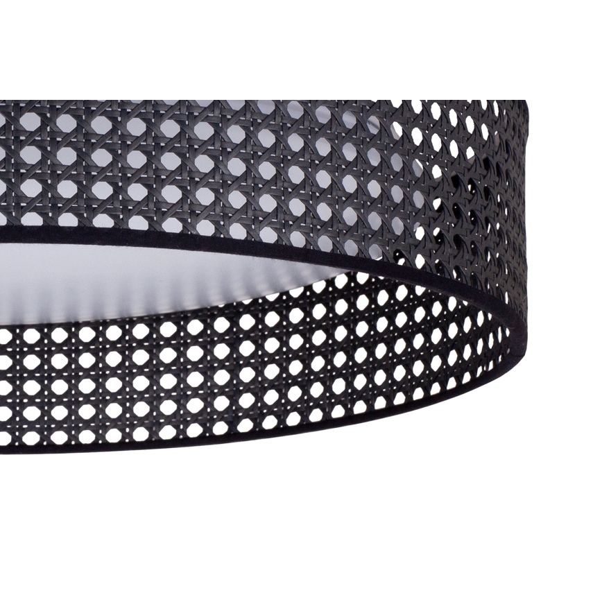 Duolla - LED Plafon ROLLER RATTAN LED/24W/230V śr. 45 cm czarny