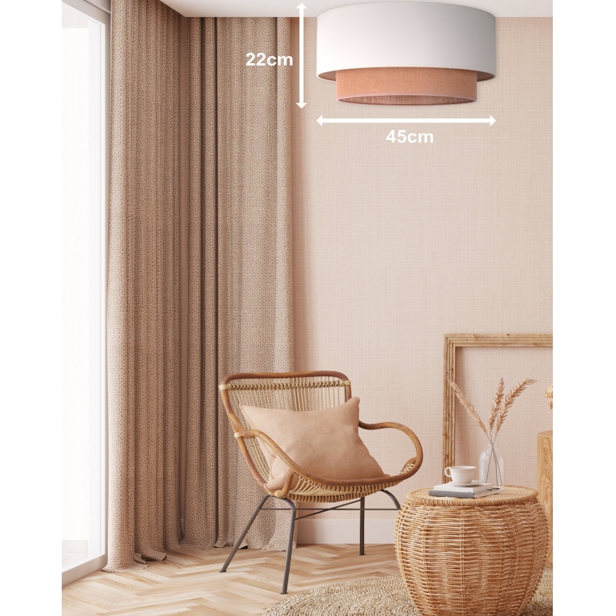 Duolla - Plafon BOHO 1xE27/15W/230V śr. 45 cm beżowy/brązowy