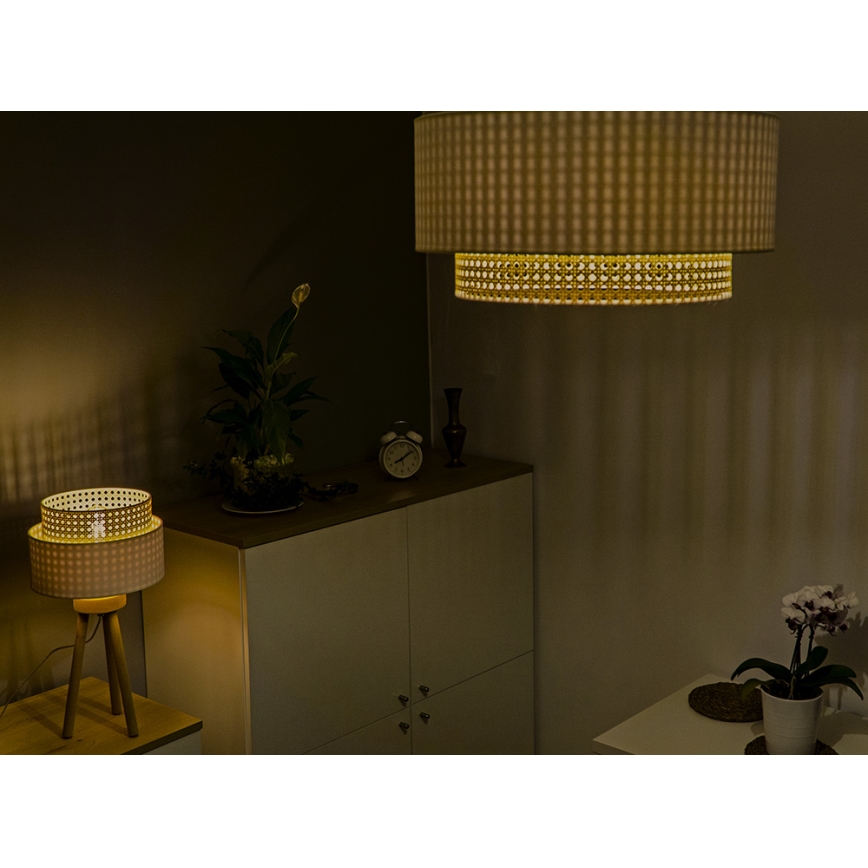 Duolla - Plafon BOHO 1xE27/15W/230V śr. 45 cm kremowy/rattan