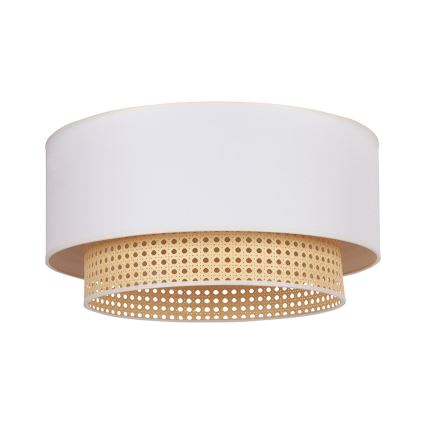 Duolla - Plafon BOHO 3xE27/15W/230V śr. 60 cm kremowy/rattan