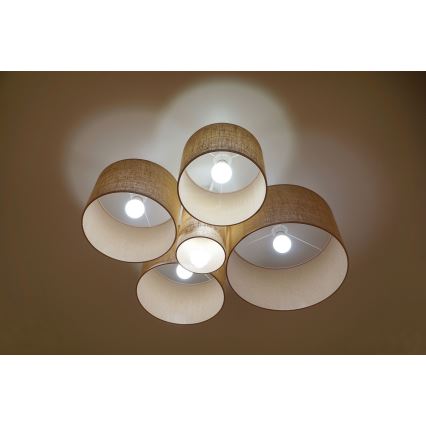 Duolla - Plafon ROLLER PENTO 5xE27/60W/230V beżowy