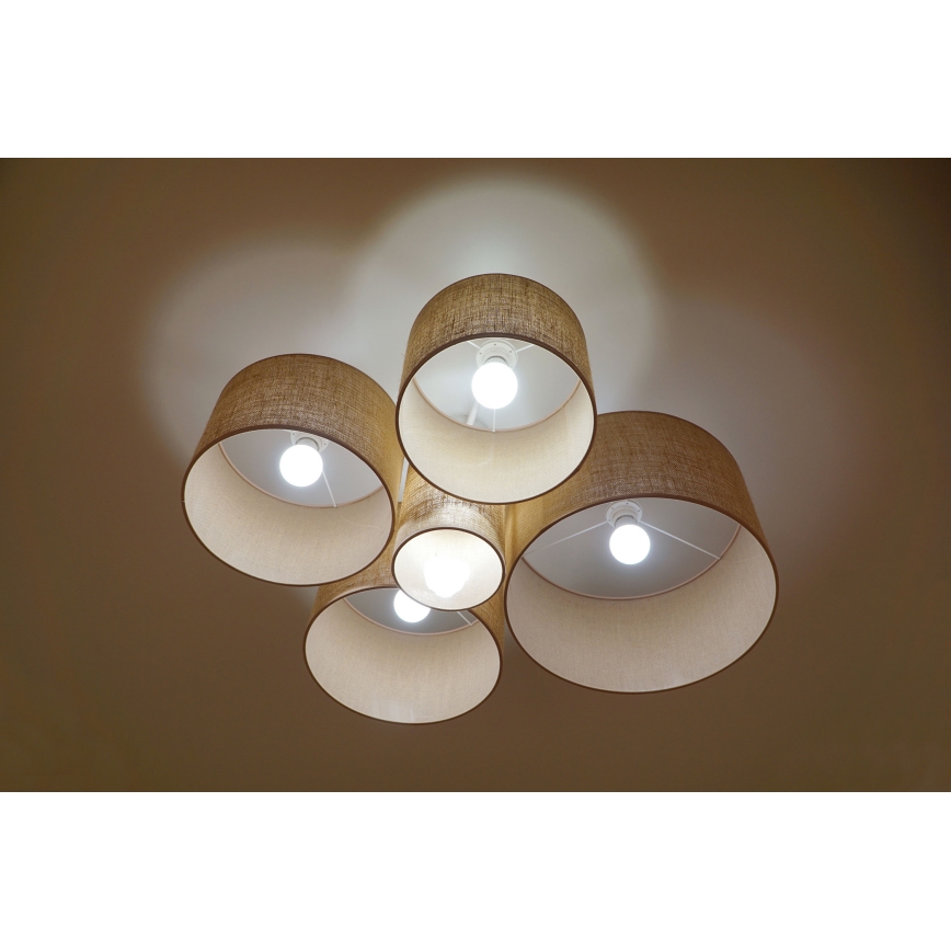 Duolla - Plafon ROLLER PENTO 5xE27/60W/230V beżowy