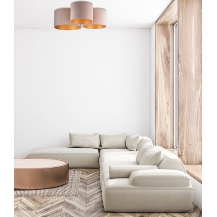 Duolla - Plafon ROLLER TRIO 3xE27/60W/230V brązowy