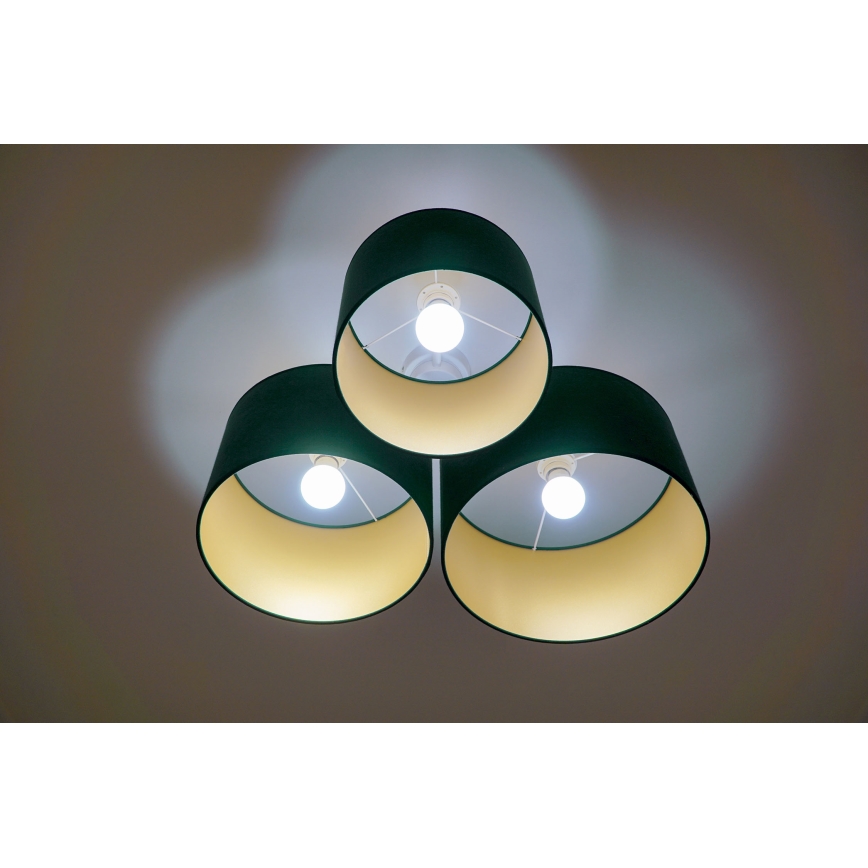 Duolla - Plafon ROLLER TRIO 3xE27/60W/230V zielony/złoty