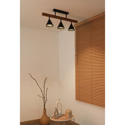 Duolla - Przysufitowy żyrandol IRONLINE 3xG9/3W/230V sosna dąb/czarny
