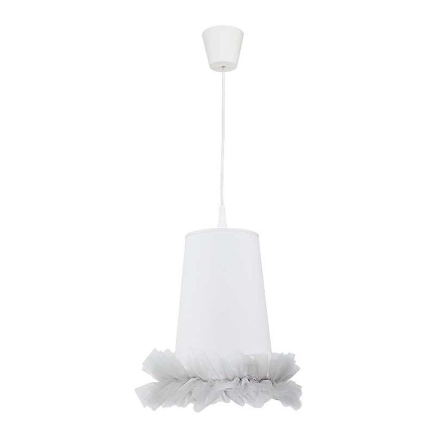 Duolla - Żyrandol dziecięcy na lince BALLET 1xE27/40W/230V śr. 21 cm biały/szary