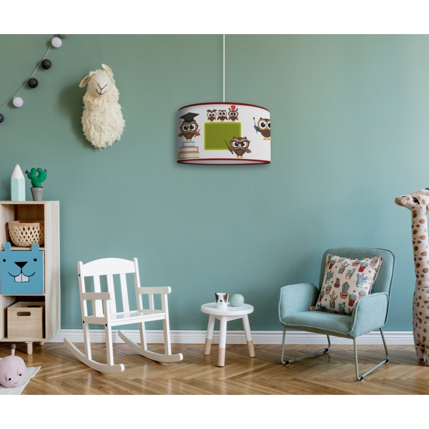 Duolla - Żyrandol dziecięcy na lince OWLS MULTI 1xE27/15W/230V śr. 35 cm
