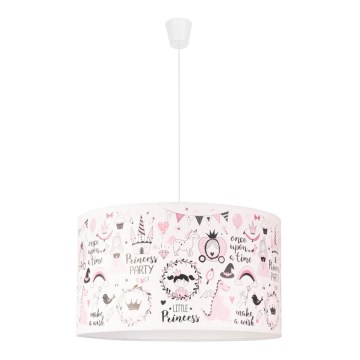 Duolla - Żyrandol dziecięcy na lince PRINT M 1xE27/40W/230V śr. 35 cm bajka